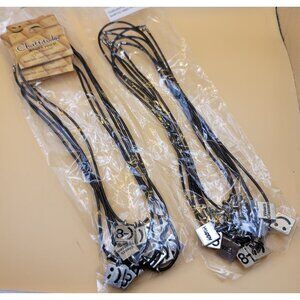 Chattitudes Faces Text Symbols Leather Cord Necklaces - Set of 12 jj3558